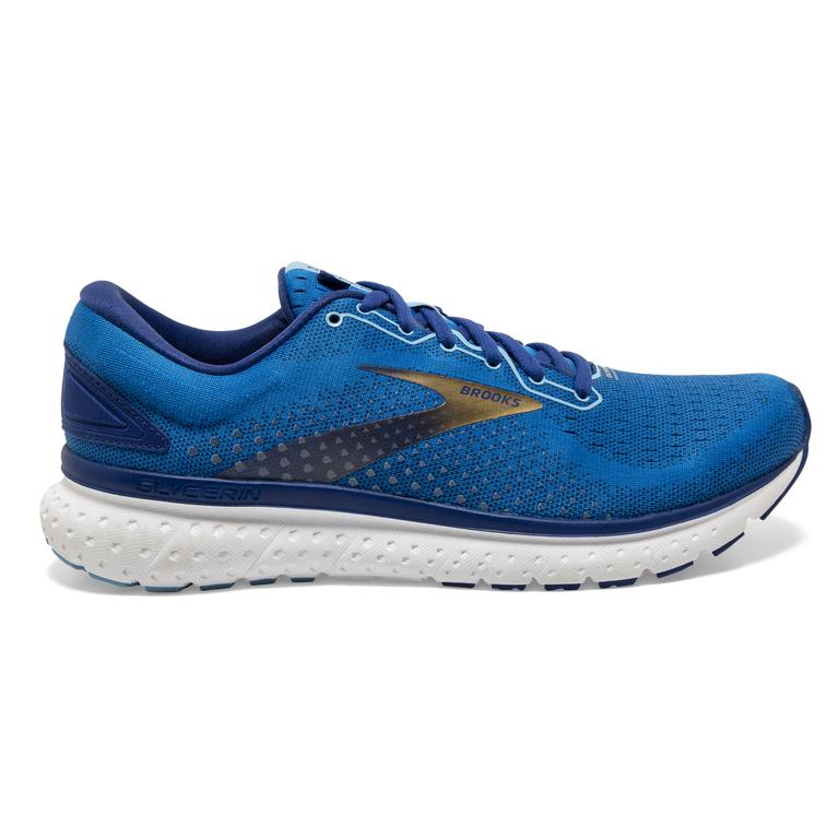 Brooks GLYCERIN 18 Road Running Shoes Mens Online - Blue/Mazarine/Gold (TZW381657)